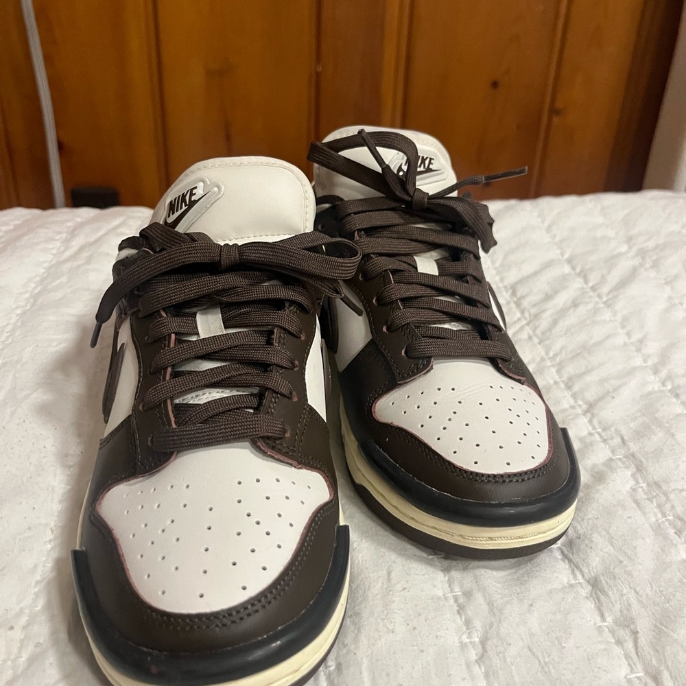 Nike Low Dunk Chocolate and White Sneakers